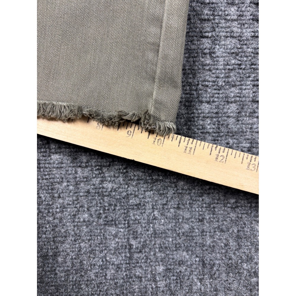 Judy Blue High Waist Garment Dyed Wide Leg Jeans Raw Hem 13/31 Olive Green Boho - Picture 12 of 12